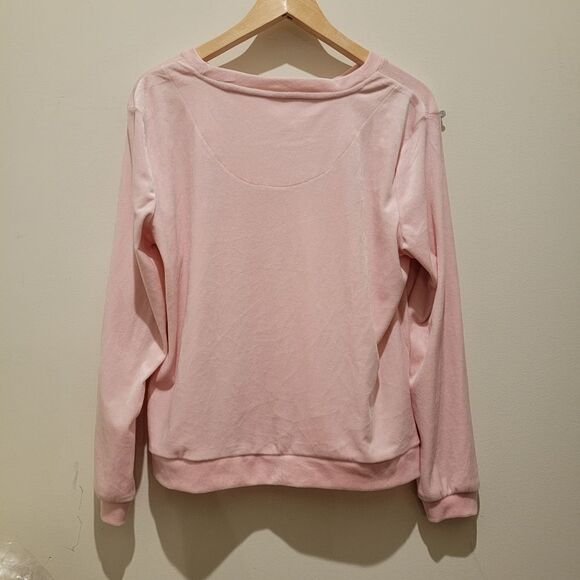 Juicy Couture Pink Bedazzle JUICY Spellout Jogger Set Sleepwear Loungewear LARGE - Picture 4 of 9